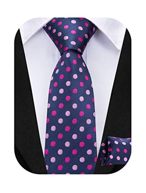 Dubulle Tie for Boys Self Tie Silk Kids Necktie and Pocket Square Set for Age 8-14