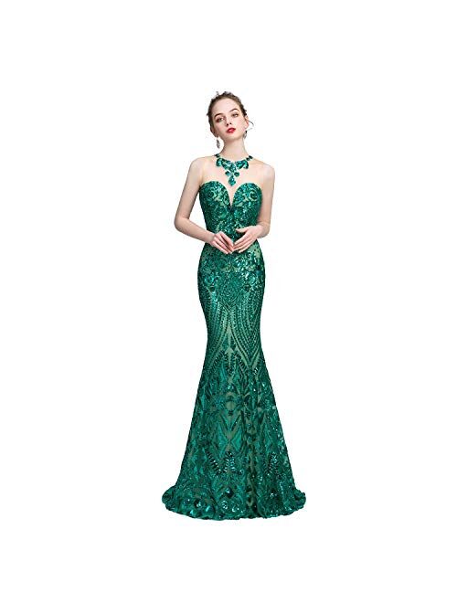 Leyidress Women's Mermaid Dress Bridesmaid Dress Evening Dress Party Prom Gown