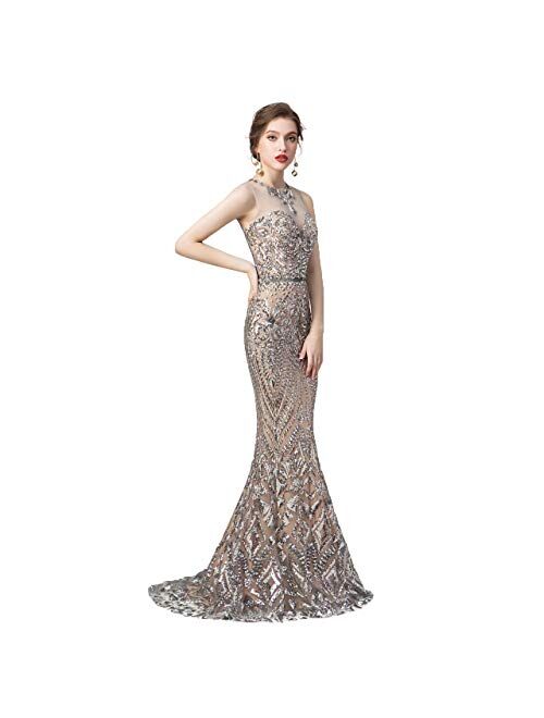 Leyidress Women's Mermaid Dress Bridesmaid Dress Evening Dress Party Prom Gown