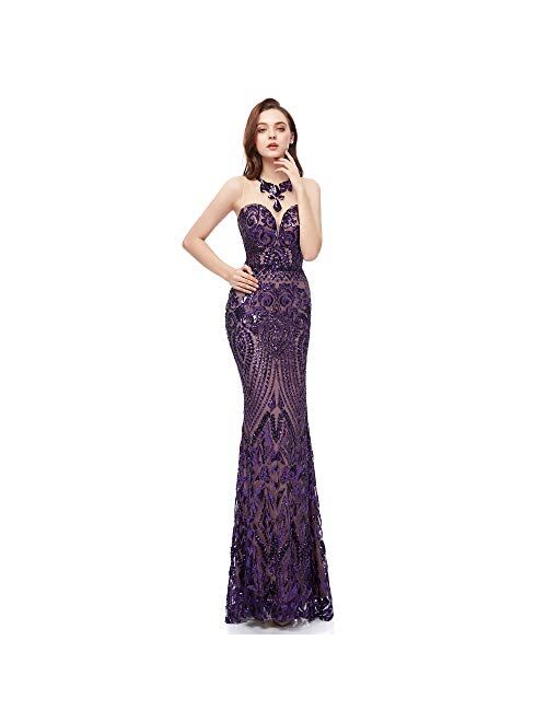 Leyidress Women's Mermaid Dress Bridesmaid Dress Evening Dress Party Prom Gown