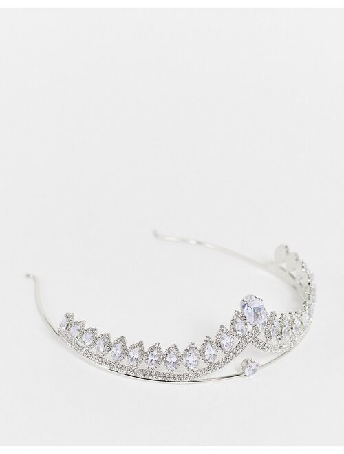 ASOS DESIGN Halloween tiara with crystals in silver tone