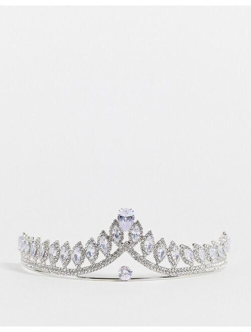 ASOS DESIGN Halloween tiara with crystals in silver tone