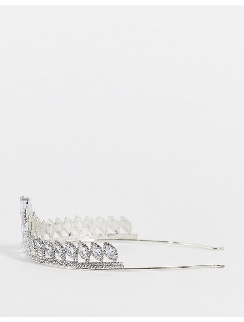 ASOS DESIGN Halloween tiara with crystals in silver tone