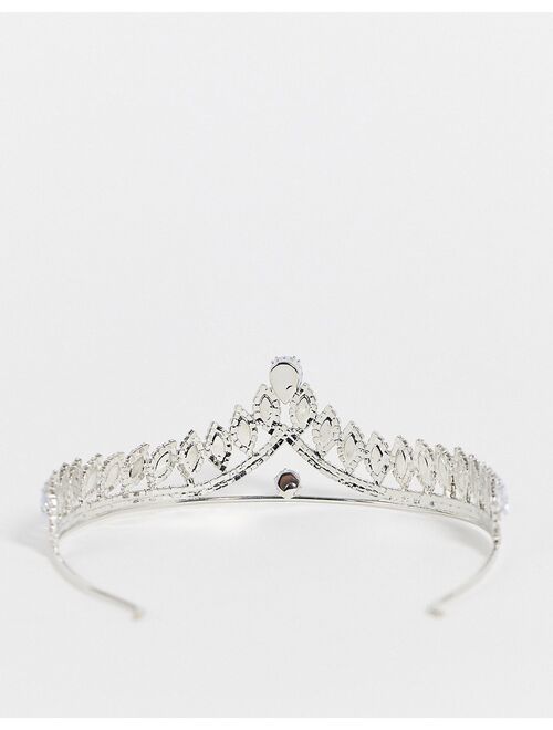 ASOS DESIGN Halloween tiara with crystals in silver tone