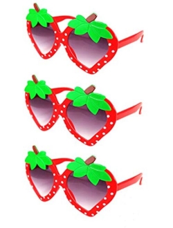 FANCYKIDS Kids Cat Strawberry Shaped Sunglasses for Toddler Girls Age 3-10