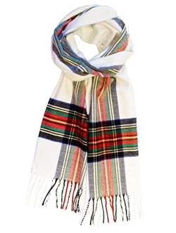 Calvin Olivia Cashmere Feel Scarf Soft Winter Soft Tartan Plaid Fashion Nova Scottish Check Multi-Color Gift for Men Women