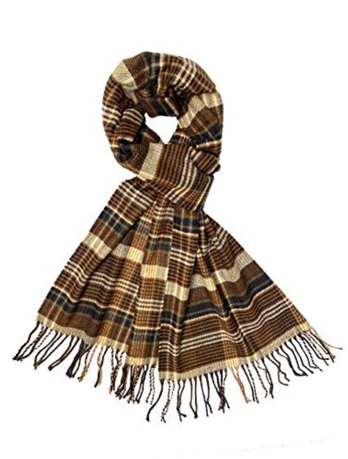 Calvin Olivia Cashmere Feel Scarf Soft Winter Soft Tartan Plaid Fashion Nova Scottish Check Multi-Color Gift for Men Women