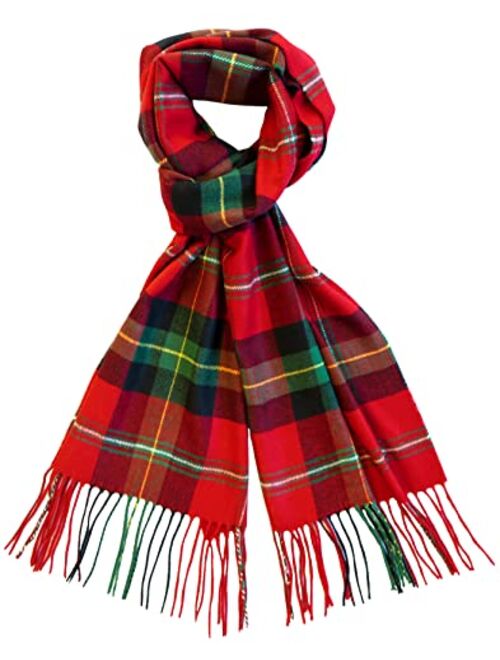 Calvin Olivia Cashmere Feel Scarf Soft Winter Soft Tartan Plaid Fashion Nova Scottish Check Multi-Color Gift for Men Women