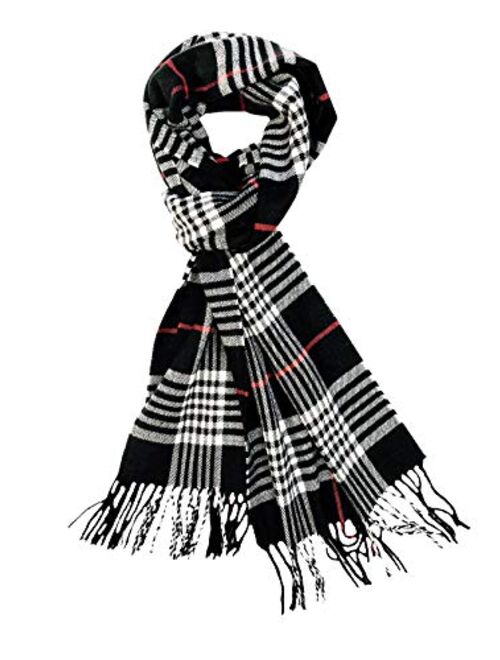 Calvin Olivia Cashmere Feel Scarf Soft Winter Soft Tartan Plaid Fashion Nova Scottish Check Multi-Color Gift for Men Women