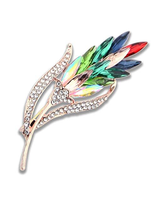 Karlota women crystal colorful wedding brooches pins girls fashion rhinestone safety flower jewelry pins ladies party elegant flower floral bugs broaches &pins (Beetles F