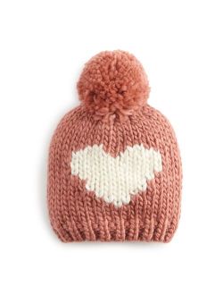 Girls' LC Lauren Conrad Pom Heart Knit Beanie