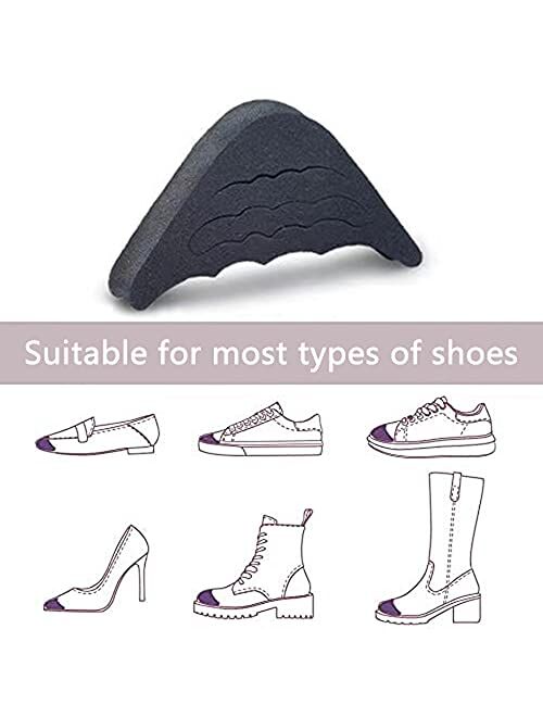 4 Pairs of Adjustable Toe Plugs,Foam Toe Filler,Women and Men Insoles,Reusable ,Washable Insoles,2 Black and2 Beige