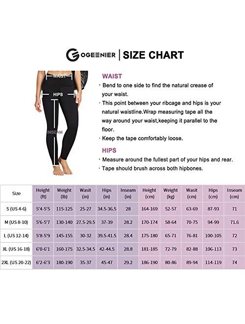 OGEENIER Women's Fleece Lined Leggings Thermal Winter Leggings with Pockets High Waist Tummy Control Warm Yoga Pants