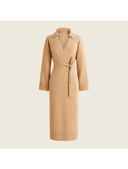 Cashmere collared sweater-dress