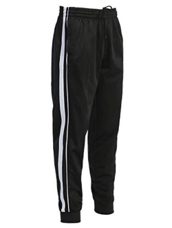 Mens Athletic Track Pants with Ribbed Cuff Leg