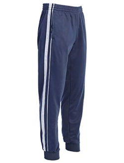 Mens Athletic Track Pants with Ribbed Cuff Leg