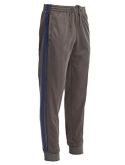 Mens Athletic Track Pants with Ribbed Cuff Leg