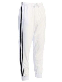 Mens Athletic Track Pants with Ribbed Cuff Leg