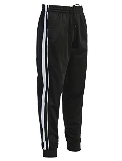 Gioberti Mens Athletic Track Pants with Ribbed Cuff Leg