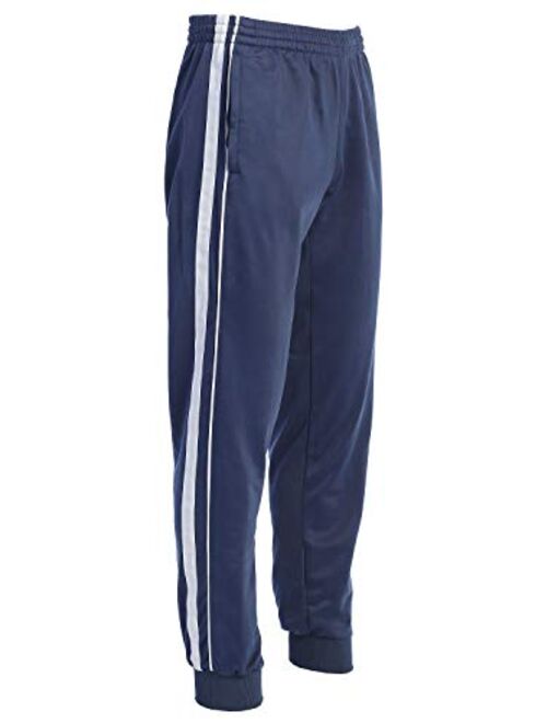 Gioberti Mens Athletic Track Pants with Ribbed Cuff Leg