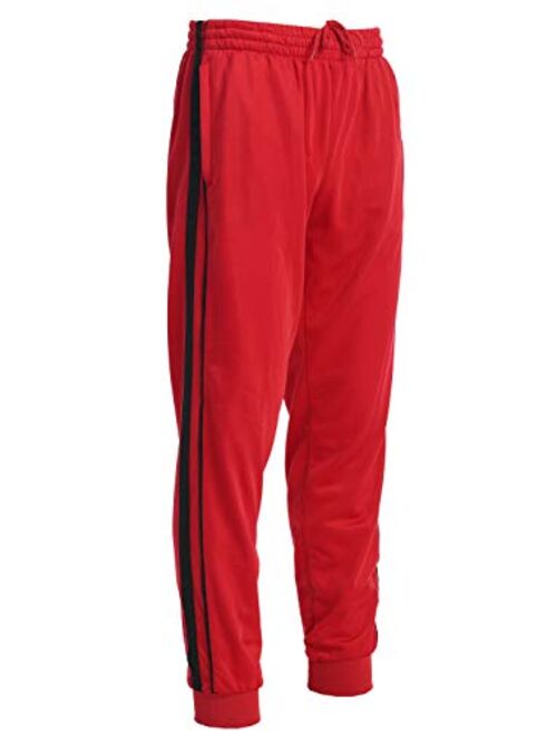 Gioberti Mens Athletic Track Pants with Ribbed Cuff Leg