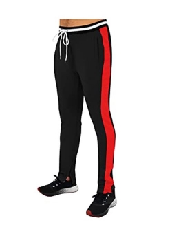 SCREENSHOT Sports Mens Athletic Premium Slim Fit Gym Track Pants - Workout Jogger Bottom with Side Taping Sportswear