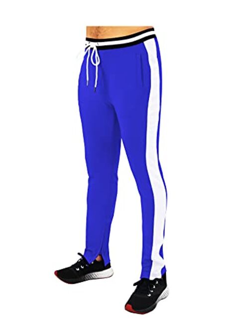 SCREENSHOT Sports Mens Athletic Premium Slim Fit Gym Track Pants - Workout Jogger Bottom with Side Taping Sportswear