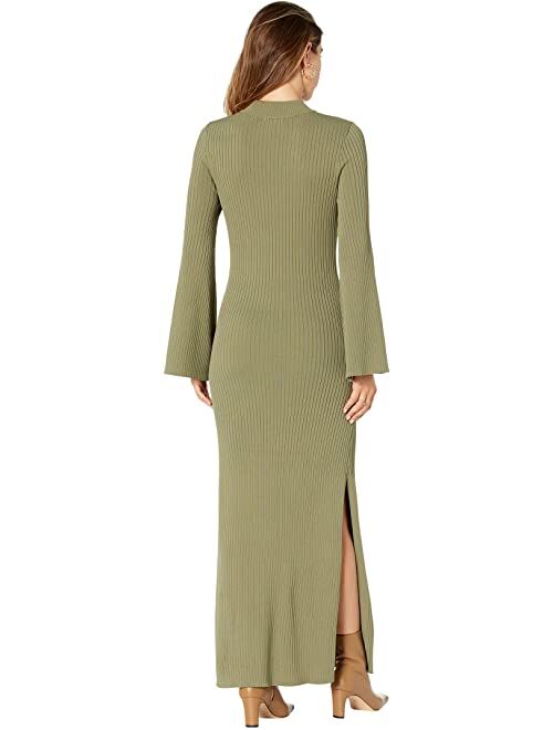 line and dot Jessica Long Sleeve Ribbed Sweaterdress