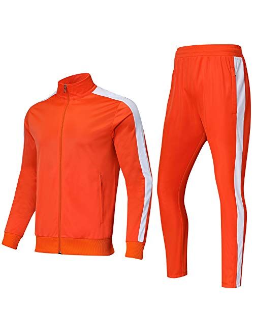 Shinestone Mens Tracksuit Set Sports Gym Training Suits Sportswear Sets with Full Zipper for Men