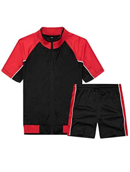 Tebreux Men's Tracksuits 2 Piece Outfit Jogging Suits Set Casual Long Sleeve Sports Sweatsuits