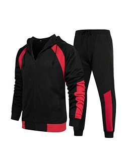 Runcati Mens Sweatshirt and Joggers 2 Pcs Track Suits Hoodies Sweatsuits Sports Set