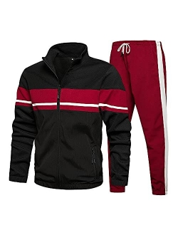 Runcati Mens Sweatshirt and Joggers 2 Pcs Track Suits Hoodies Sweatsuits Sports Set