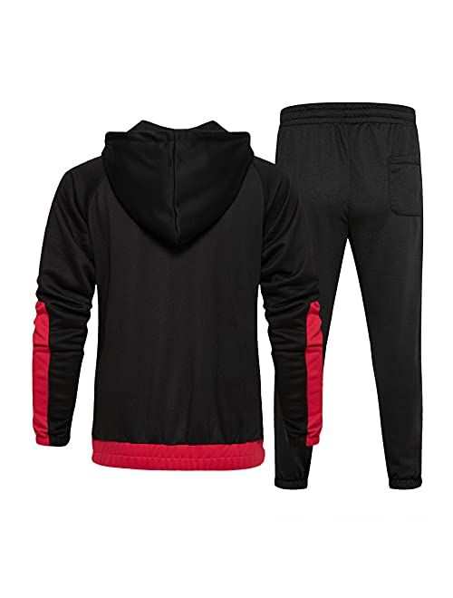 Runcati Mens Sweatshirt and Joggers 2 Pcs Track Suits Hoodies Sweatsuits Sports Set