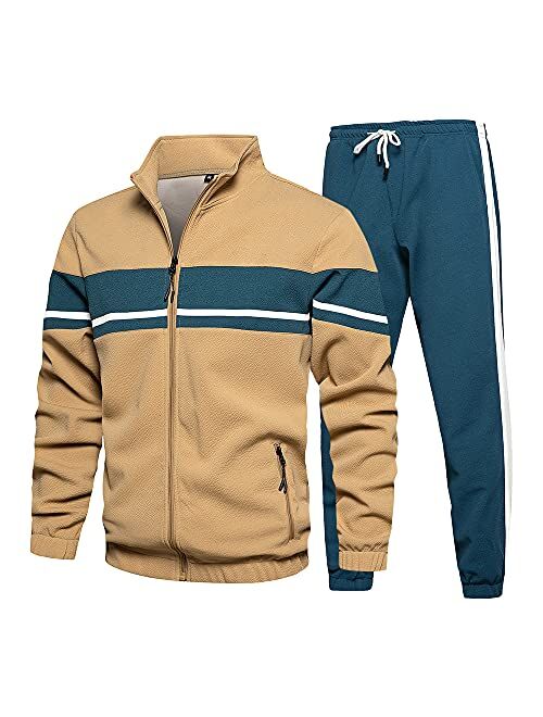 Runcati Mens Sweatshirt and Joggers 2 Pcs Track Suits Hoodies Sweatsuits Sports Set