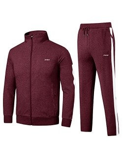 Cotrasen Men's Tracksuit 2 Piece Set Full Zip Casual Running Jogging Athletic Sweatsuit