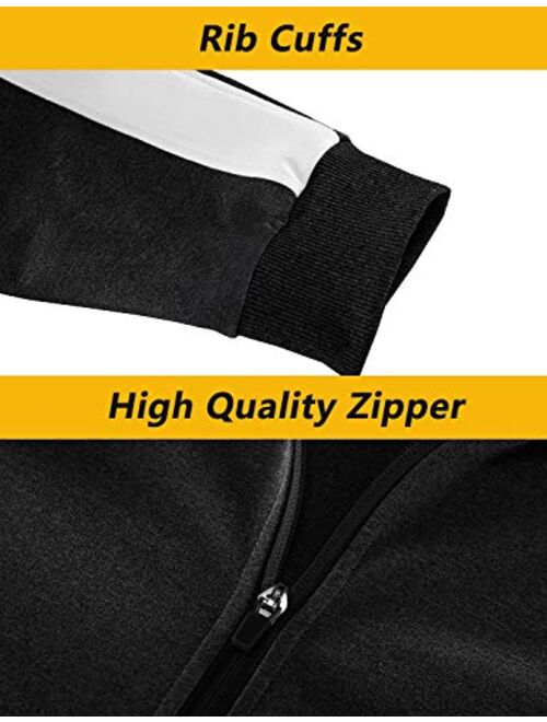 Cotrasen Men's Tracksuit 2 Piece Set Full Zip Casual Running Jogging Athletic Sweatsuit