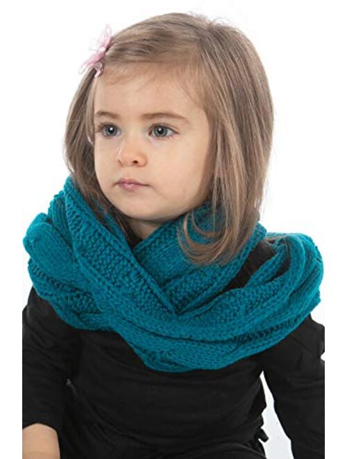 Funky Junque Exclusives Infinity Scarf Girls Knit Winter Kids Circle Neck Warmer