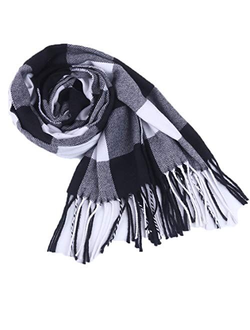 DoMii Kids Girls Boys Fashion Tassels Plaid Tartan Scarf Warm Soft Long Neck Wrap in Winter