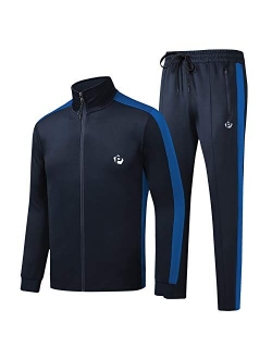 Mens Track Suits 2 Piece Casual Tracksuits Long Sleeve Jogging Suits Active Jackets and Pants Outfit