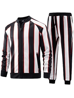 Mens Track Suits 2 Piece Casual Tracksuits Long Sleeve Jogging Suits Active Jackets and Pants Outfit