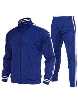 Mens Athletic 2-piece set Tracksuit Suit Casual Jogging Suits Sports Set