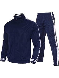 Mens Athletic 2-piece set Tracksuit Suit Casual Jogging Suits Sports Set