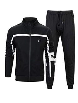 PASOK Men's Casual Tracksuit Set Full Zip 2 Pieces Jogging Athletic Sweat Suits