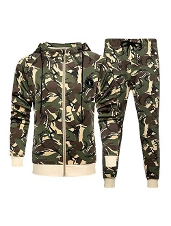 Mens Sweatsuits 2 Piece Hoodie Tracksuit Casual Comfy Camo Suits for Men