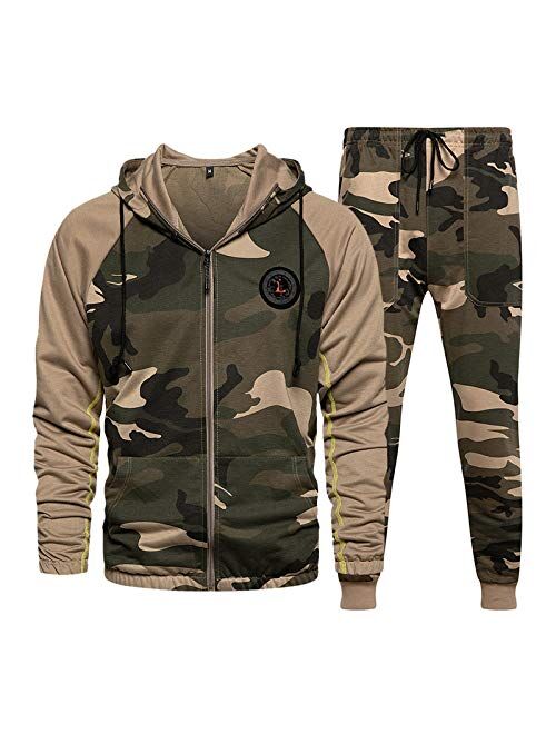 Mens Sweatsuits 2 Piece Hoodie Tracksuit Casual Comfy Camo Suits for Men