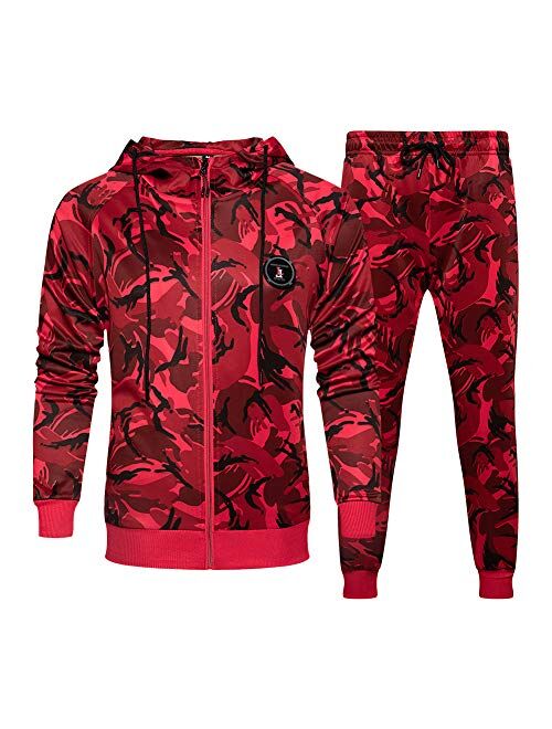 Mens Sweatsuits 2 Piece Hoodie Tracksuit Casual Comfy Camo Suits for Men