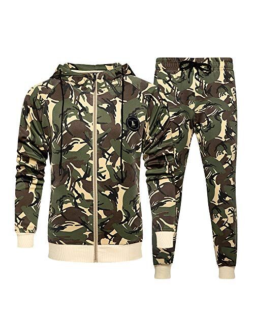 Mens Sweatsuits 2 Piece Hoodie Tracksuit Casual Comfy Camo Suits for Men