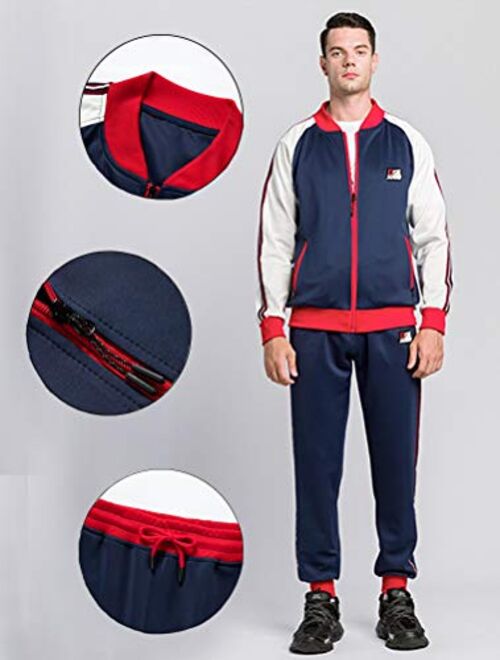 FTCayanz Men's Athletic Tracksuits Activewear Full-Zip Sport Set Casual Jogging Sweat Suit S-XXL