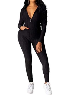 Women's Two Piece Tracksuit Set Long Sleeve Zipper Hoodie Jacket with Sweatpants Sweatsuit Jogger Workout Set