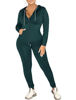 Women's Two Piece Tracksuit Set Long Sleeve Zipper Hoodie Jacket with Sweatpants Sweatsuit Jogger Workout Set